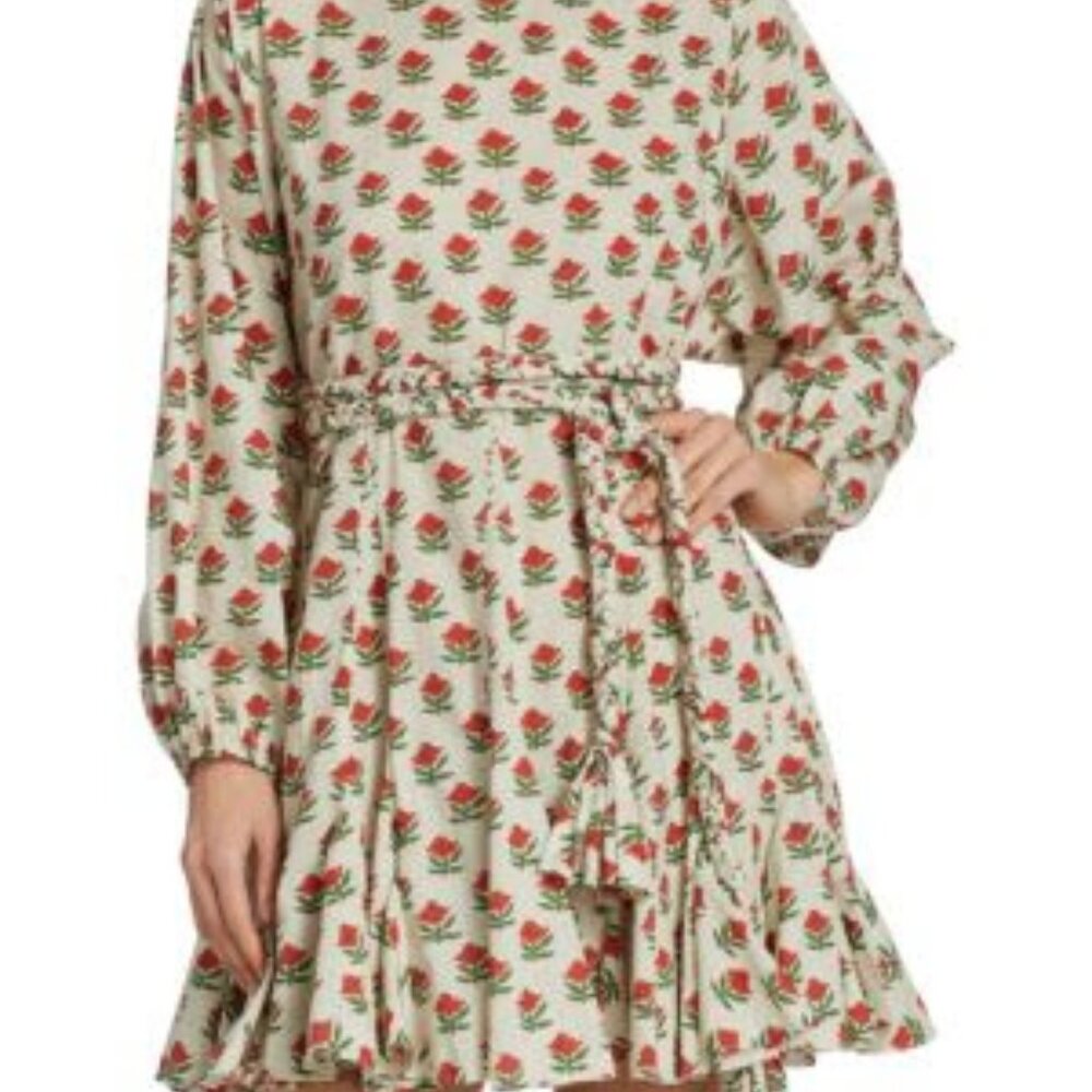 RHODE Ella Mini Dress red floral Size Large